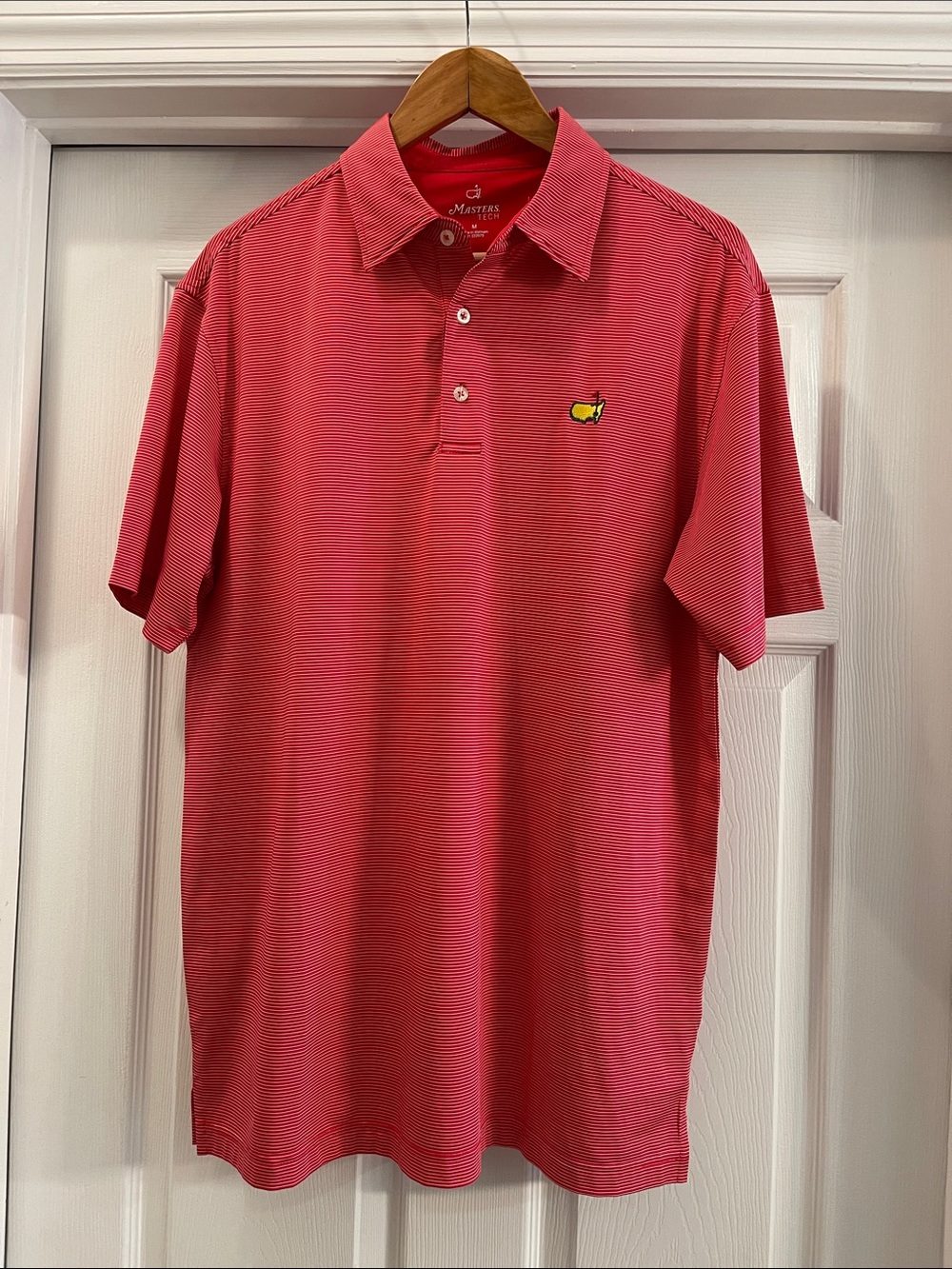 Masters Tech Red Striped Polo